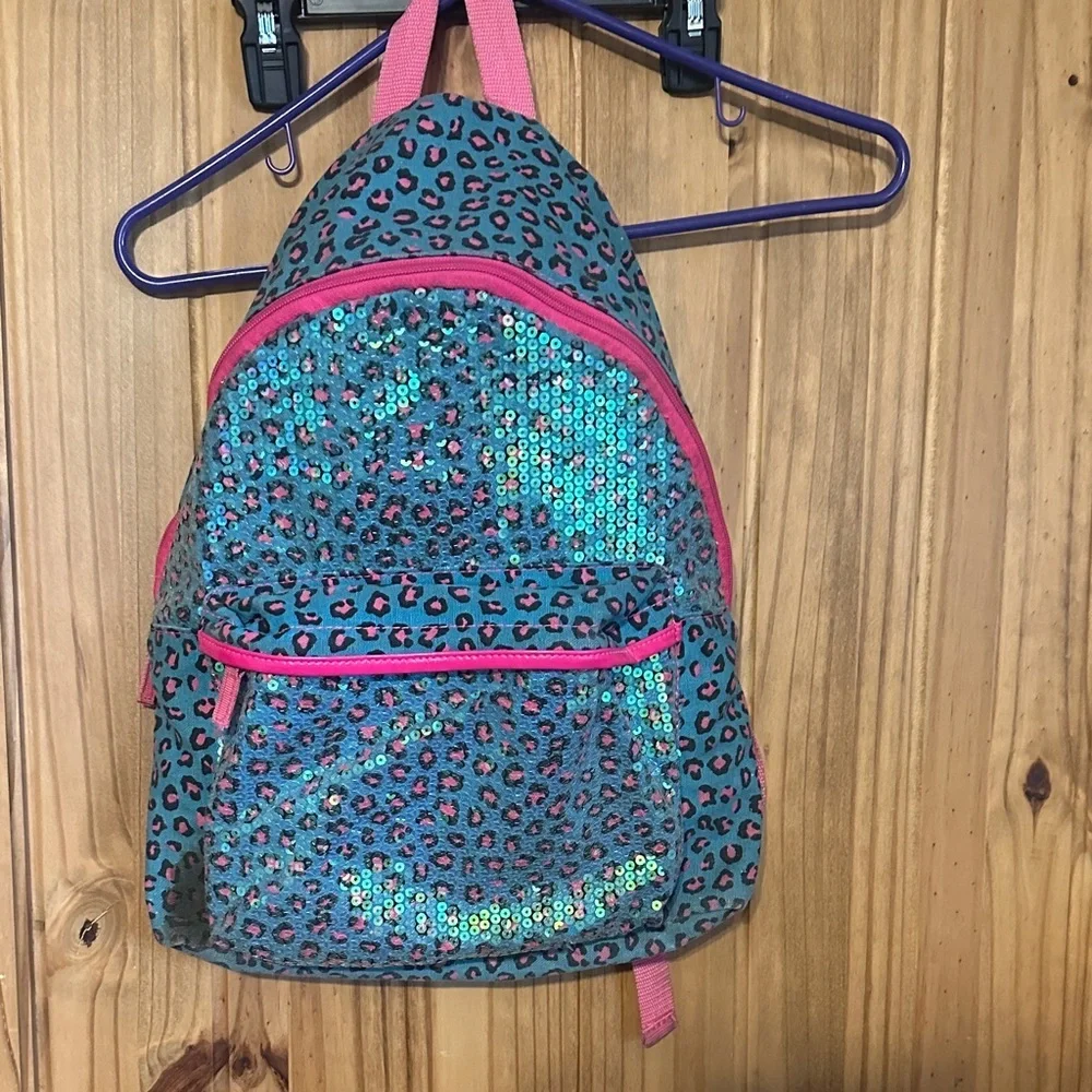 Sequin Leopard Print Backpack